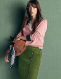 Button Cord Wrap Skirt-Forest Green