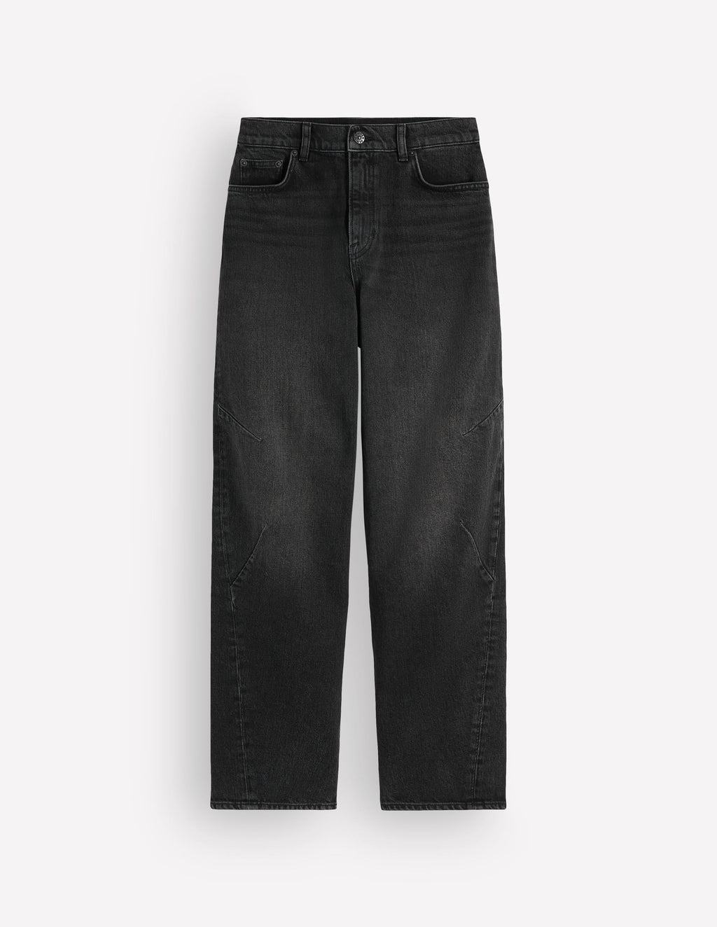 Barrel Leg Jeans-Washed Black