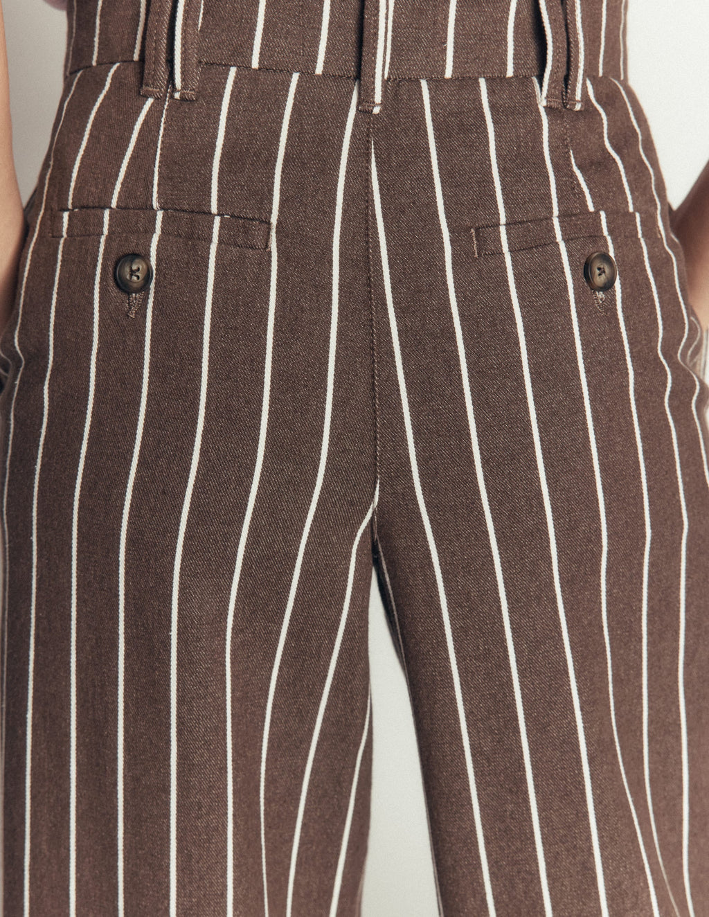 Twill Trousers-Brown Stripe