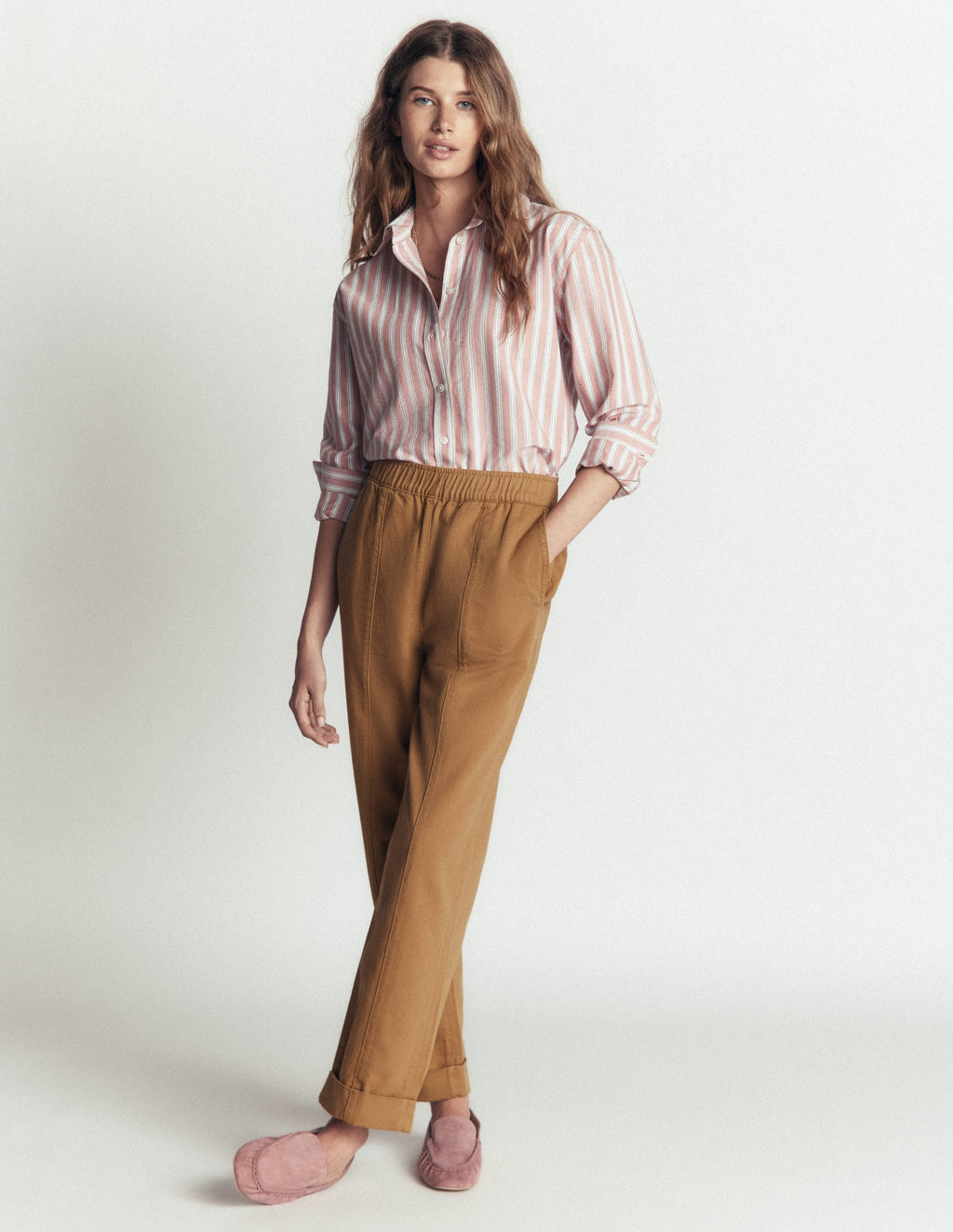 Mid Rise Straight Leg Trousers-Neutral