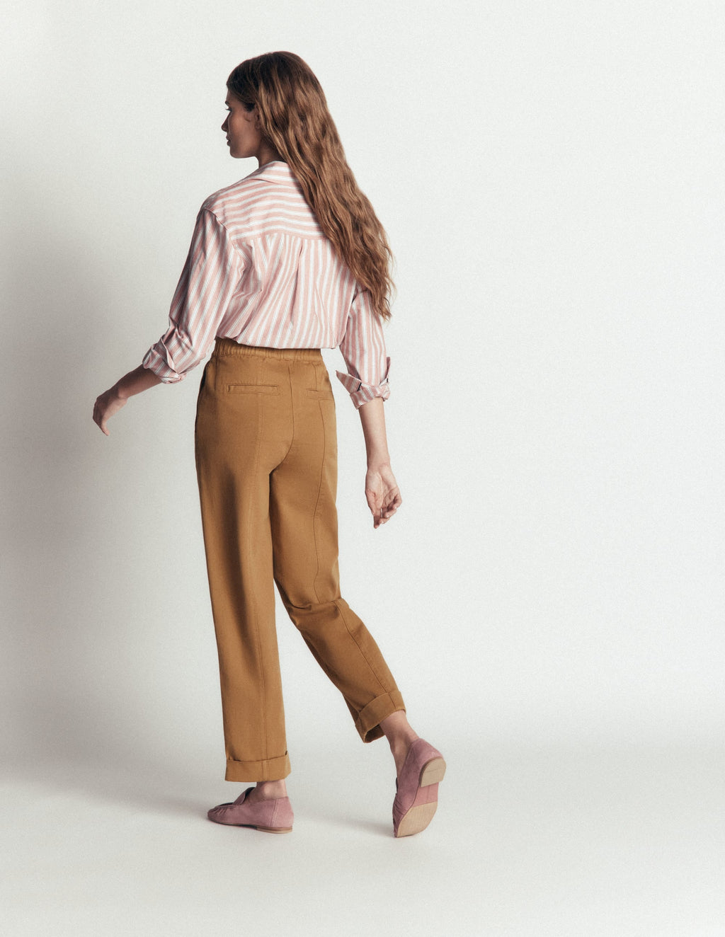 Mid Rise Straight Leg Trousers-Neutral
