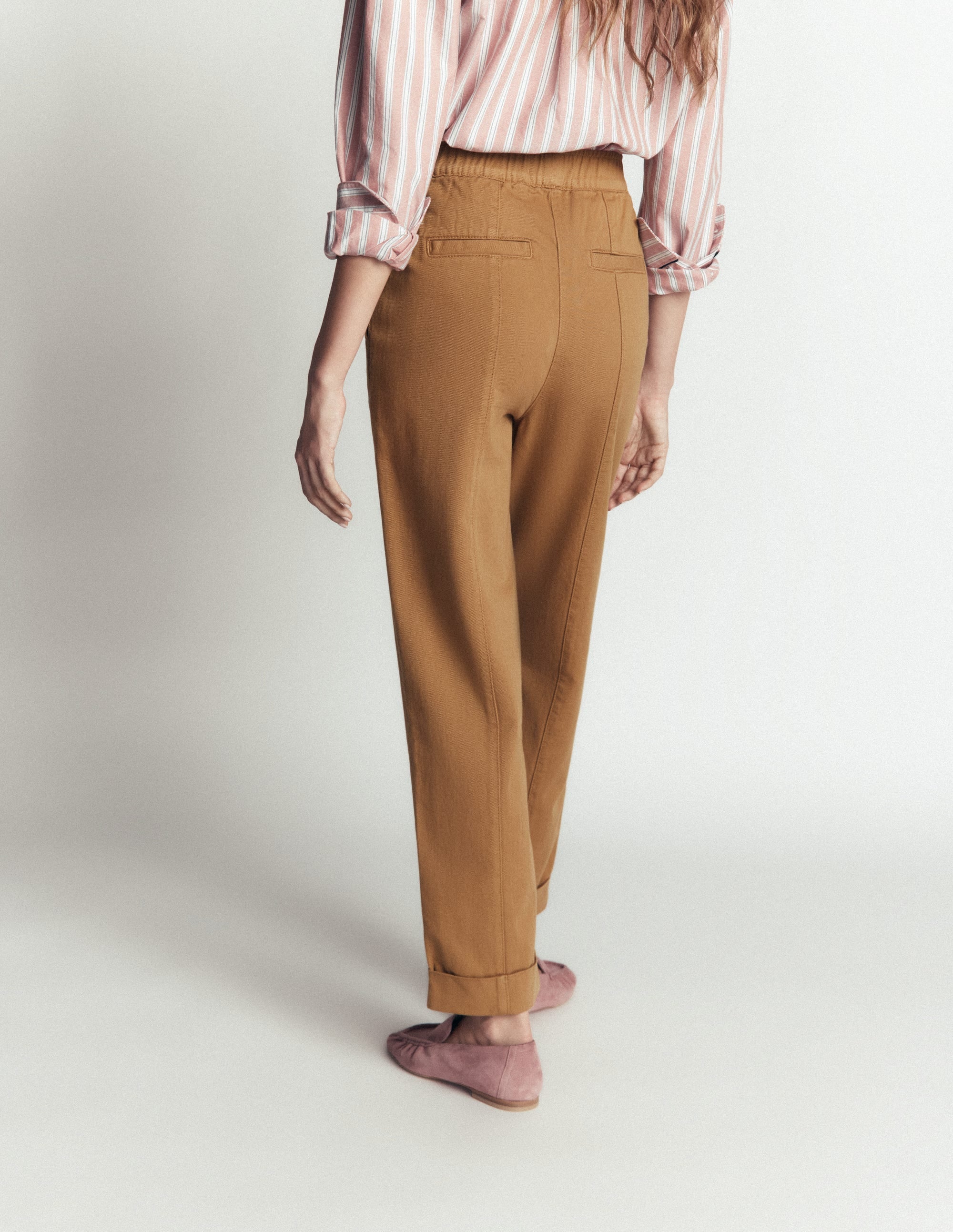 Mid Rise Straight Leg Trousers-Neutral