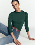 Supersoft Frill Detail Top-Midnight Teal