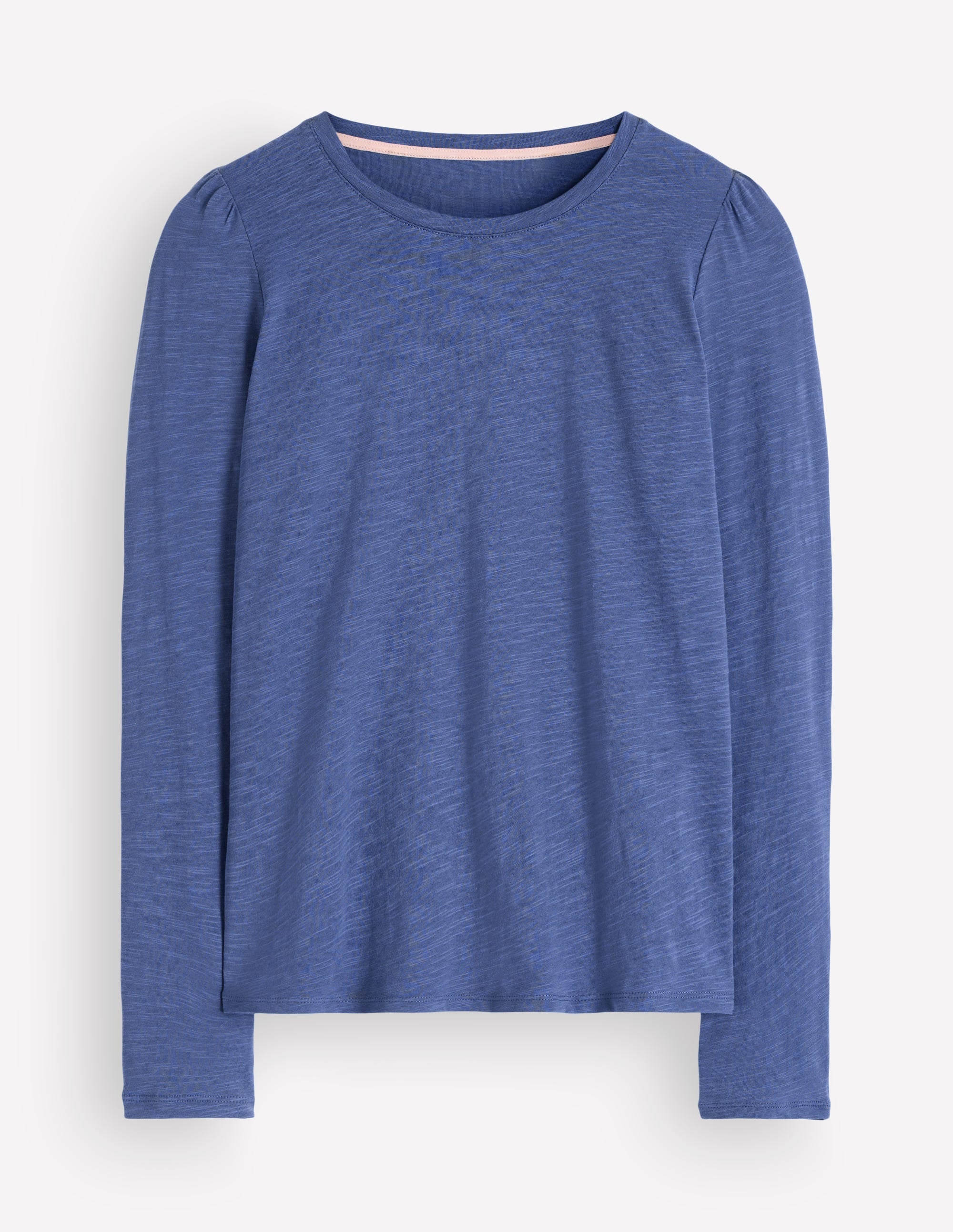 Cotton Crew Long Sleeve Top-True Navy