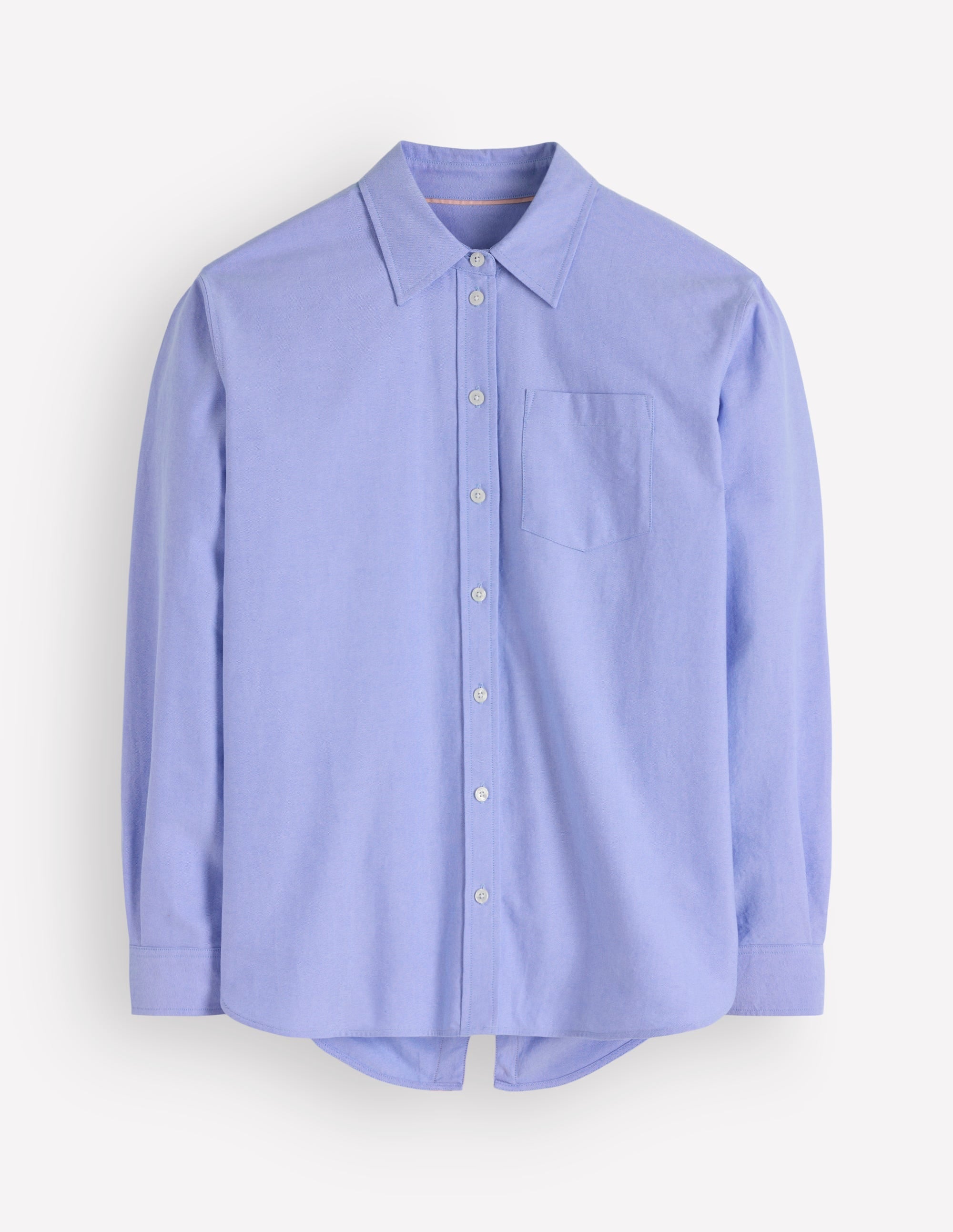 Relaxed Cotton Shirt-Blue Oxford, Trim Back
