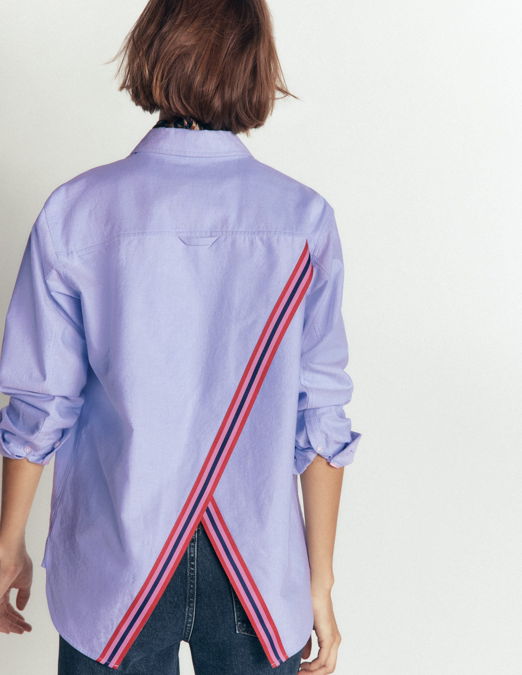 Relaxed Cotton Shirt-Blue Oxford, Trim Back