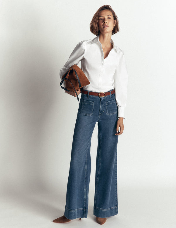 Chemise à manches bouffantes - Blanc