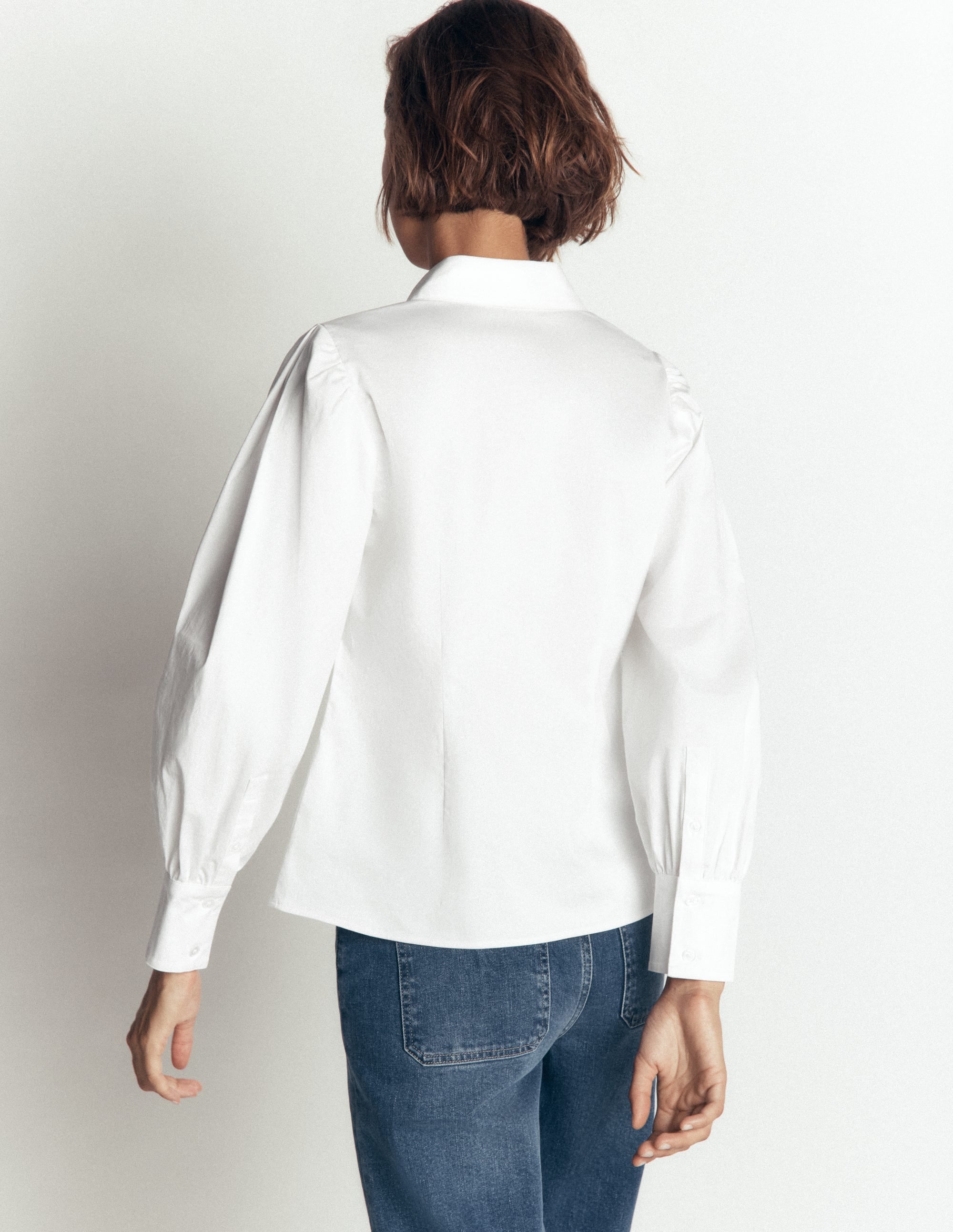 Volume Sleeve Shirt-White