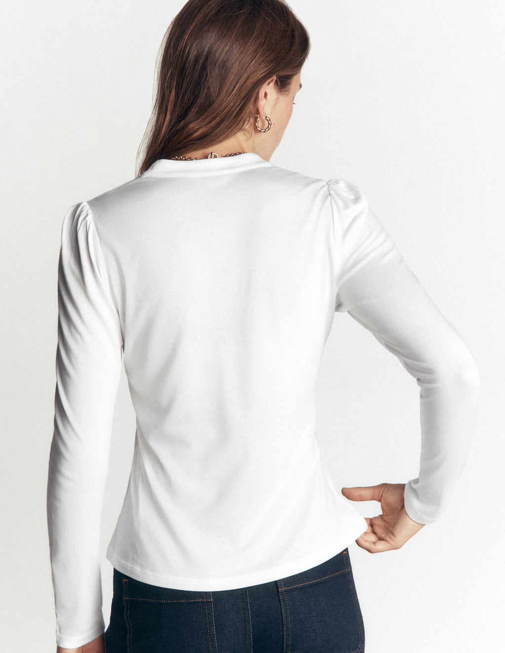 Supersoft Puff Sleeve Shirt-White