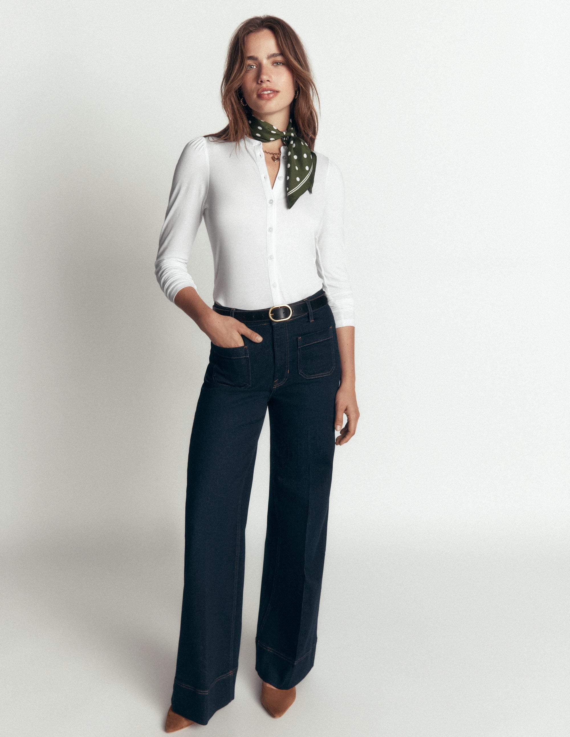 Supersoft Puff Sleeve Shirt-White