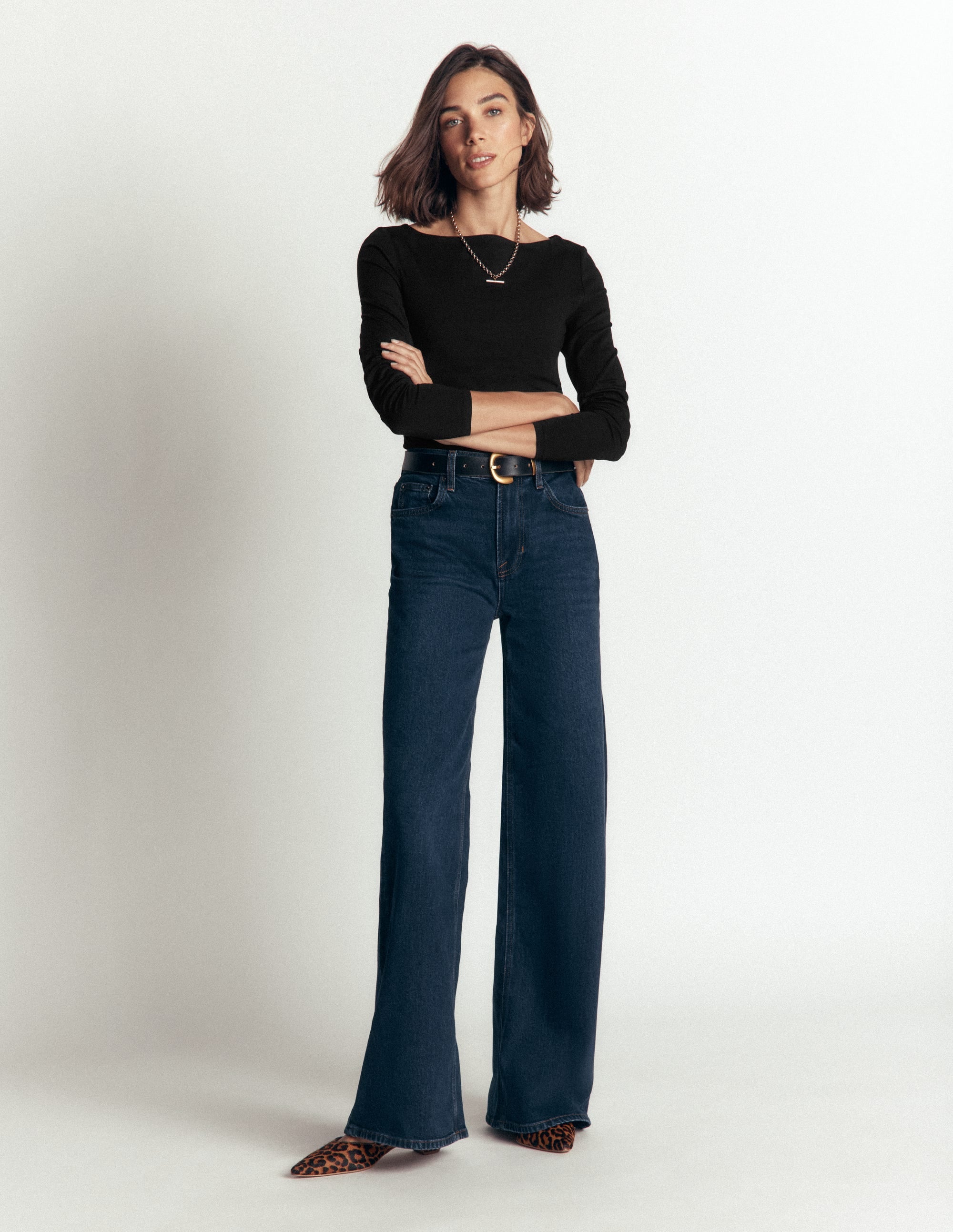 Ruched Long Sleeve Top-Black