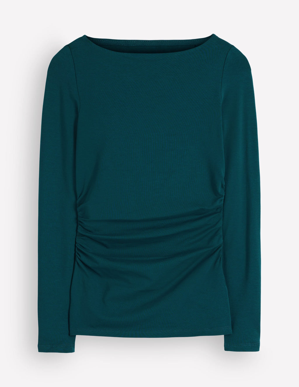 Ruched Long Sleeve Top-Midnight Teal