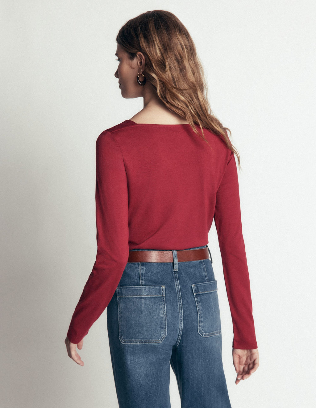 Supersoft Square Neck Top-Rich Chestnut