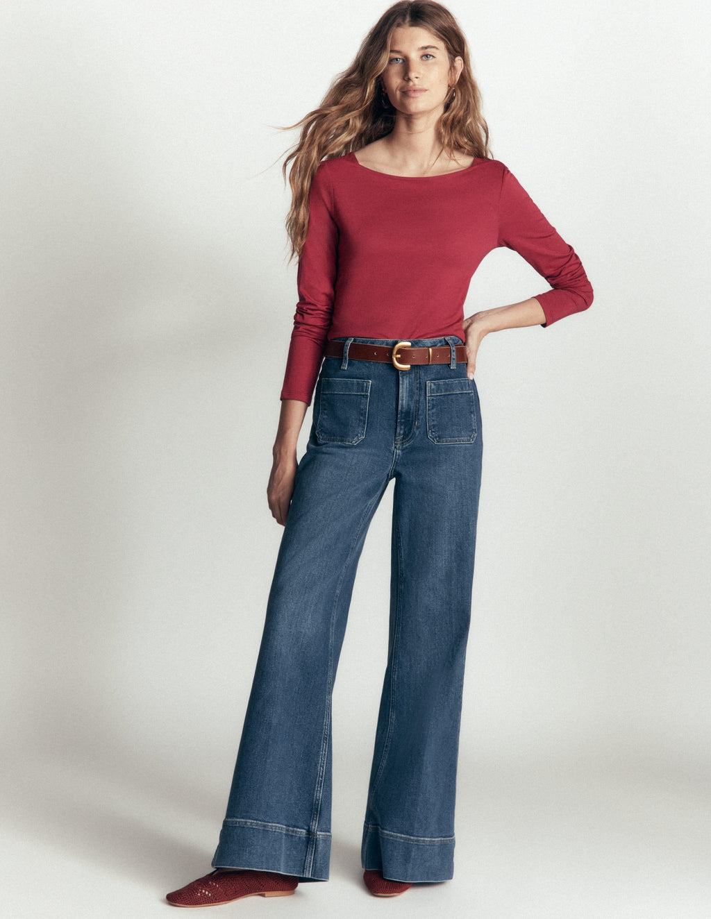 Supersoft Square Neck Top-Rich Chestnut
