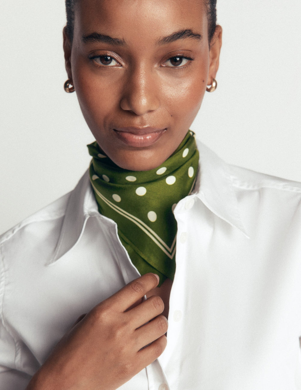 Silk Square Scarf-Chive, Spot